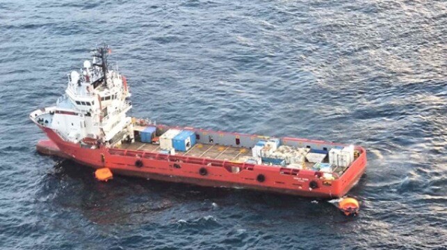 liferafts alongside rescue vessel
