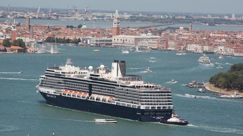 Holland America cruise ship in Venice