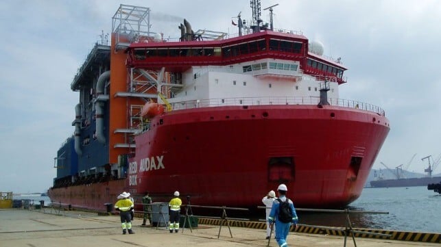 Red Box's module carrier Audax, preparing to deliver an LNG plant section to the Russian Arctic (Red Box file image)