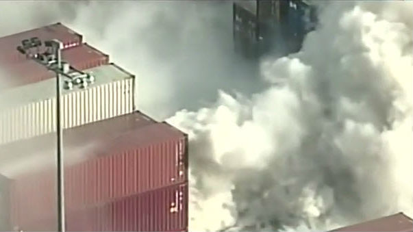 container fire