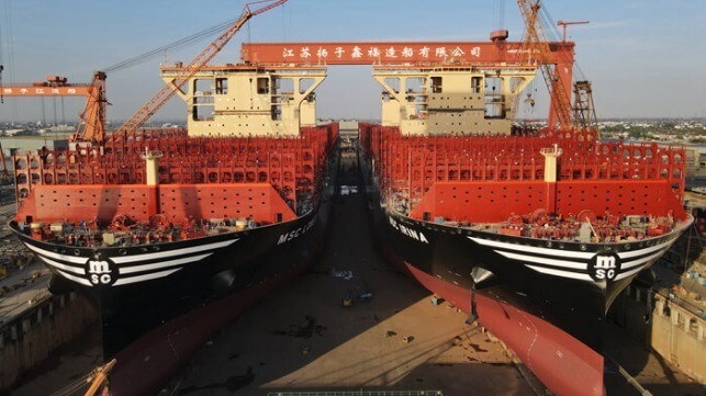 MSC containership under construction