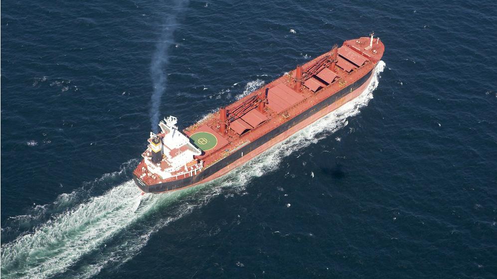 Aerial view of tanker