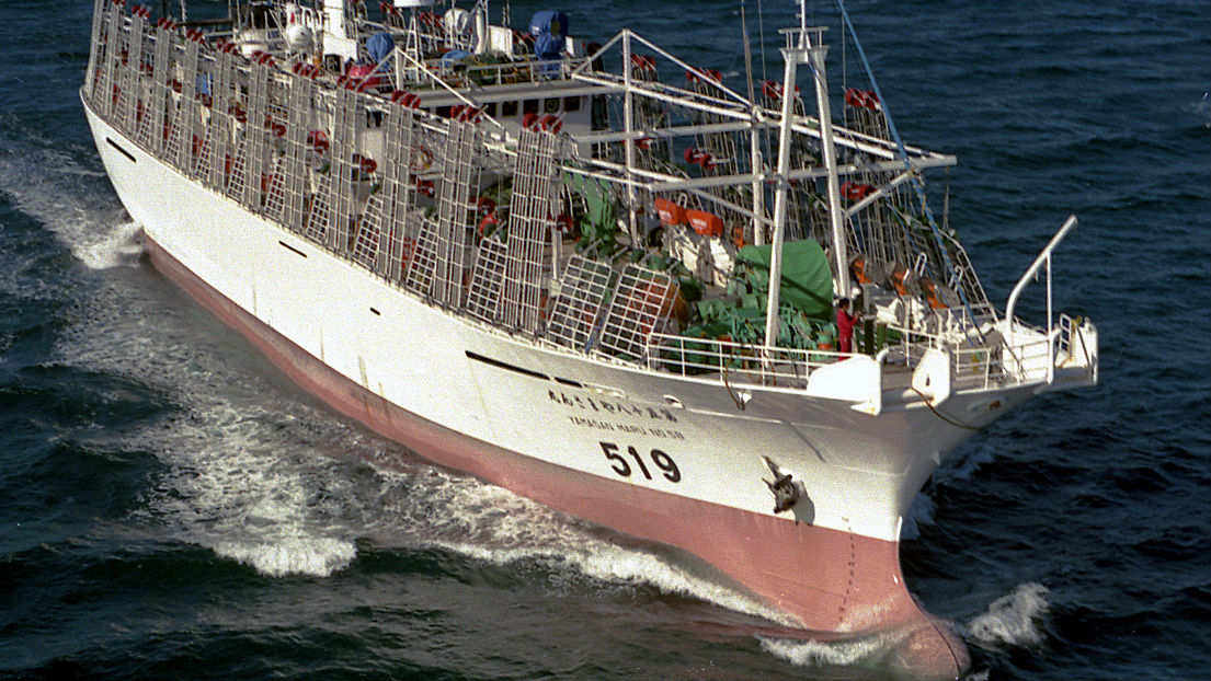 A Taiwanese squid fishing boat