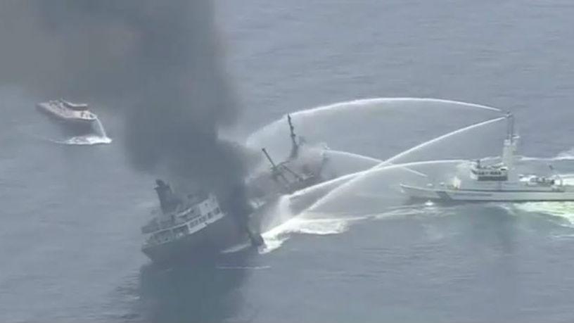 ship on fire