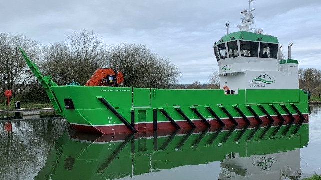 Damen delivers new LUV 1908 aquaculture support vessel to Organic Sea Harvest