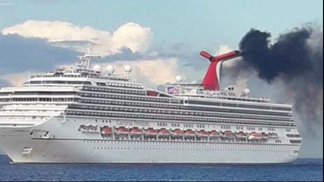 Cruise Ship Emits Black Smoke