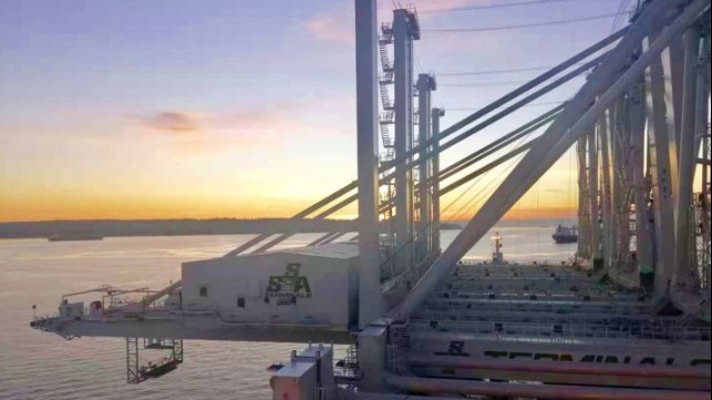 Giant container cranes are en route to Port of Oakland