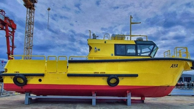 Strategic Marine's 12m waterjet propelled workboat for Tullow Ghana Limited