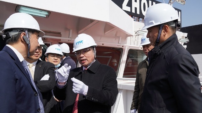 CCS president Mo Jianhui at naming ceremony for Ore Zhoushan