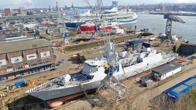 Damen Shiprepair Amsterdam readies HNLMS Evertsen for voyage to Japan