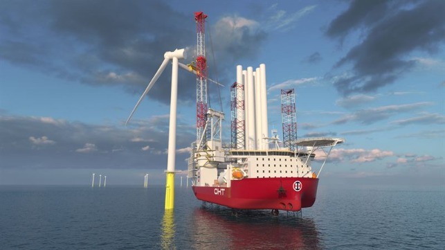 The new OHT wind turbine installation vessel will operate with a broad scope of Wärtsilä solutions delivering high performance DP © OHT ASA