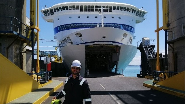 The first full in-water ship’s hull survey with a mini ROV on Brittany Ferries’ ship “BRETAGNE”
