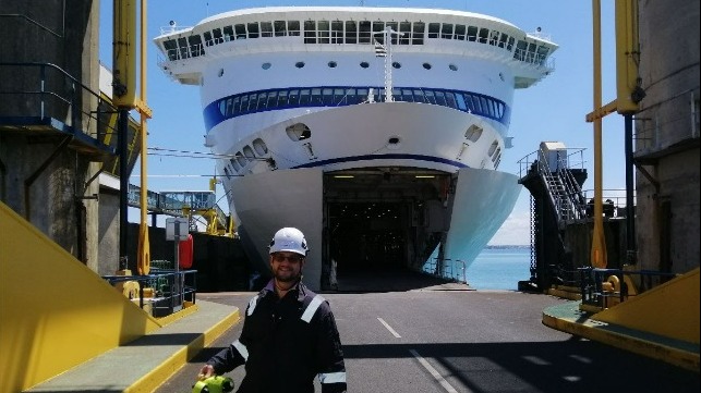 The first full in-water ship’s hull survey with a mini ROV on Brittany Ferries’ ship “BRETAGNE”