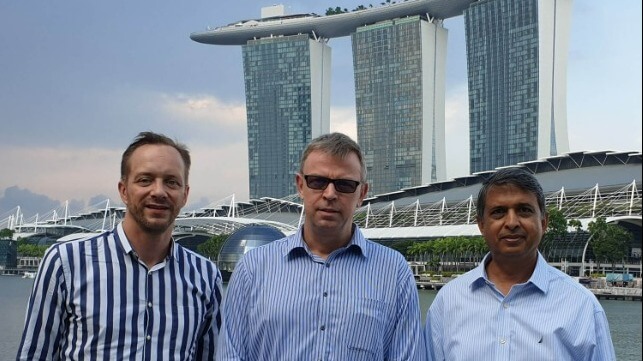 Olof Koning will lead a new Van Ameyde Seasia executive team comprising Shipping Director Capt. Sanjay Varma (right), and Capt. Rutger Bierman (left), appointed Director, Offshore & Energy
