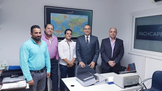 Members of the Inchcape Shipping Services Egypt team at Port Said servicing the Suez Canal Photo: Inchcape Shipping Services