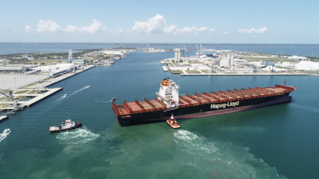 Al Bahia arrives at Port Canaveral, first of five ships to be reflagged as a U.S. vessel (Photo: Canaveral Port Authority)