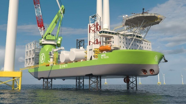 Navire d'installation d'éoliennes offshore de nouvelle génération - Crédit image Eneti inc.