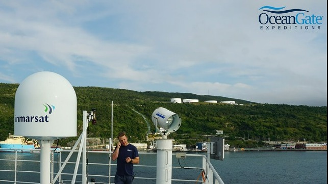 OceanGate Expeditions announces Inmarsat as satellite service provider for the 2022 Titanic Expedition The bow of the Titanic, as seen from the viewport of Titan