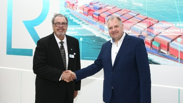 Captain John D. Horner, VP of Business Development and Corporate Development at i4 Insight, and Per Villemoes, VP of Sales and Business Development at DanelecConnect, at Posidonia 2022