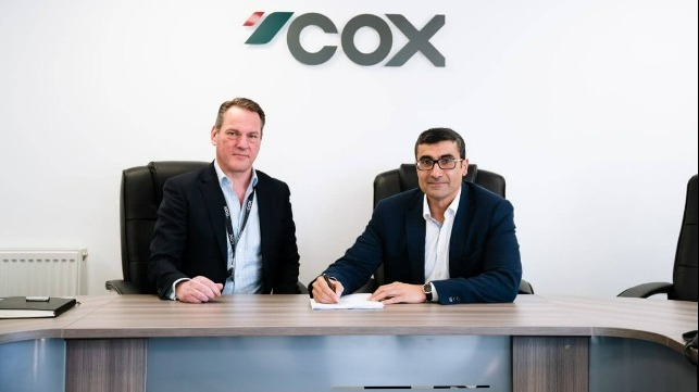 Gavin Wesson, Chief Executive Officer, Cox Marine, and Ghassan Al Binali, CEO, Gulf Yachts