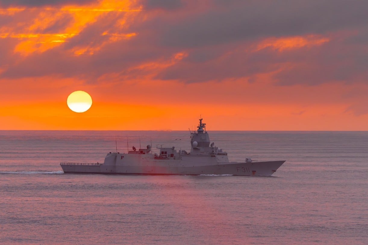 Red Sea: Norway's frigate HNoMS Roald Amundsen prepares in Exercise Bahr Guardian (Royal Navy)