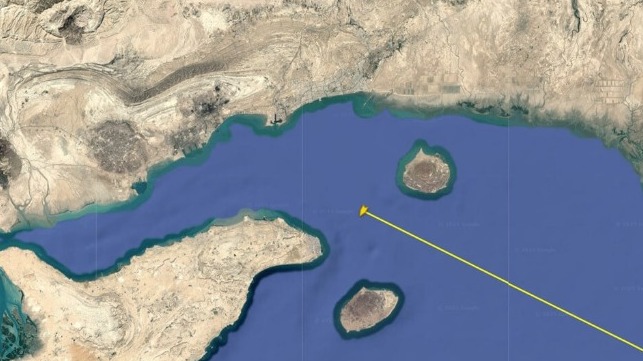 Jairan's AIS position off Bandar Abbas, March 30 (Pole Star)