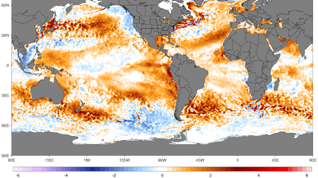 Warming ocean temp