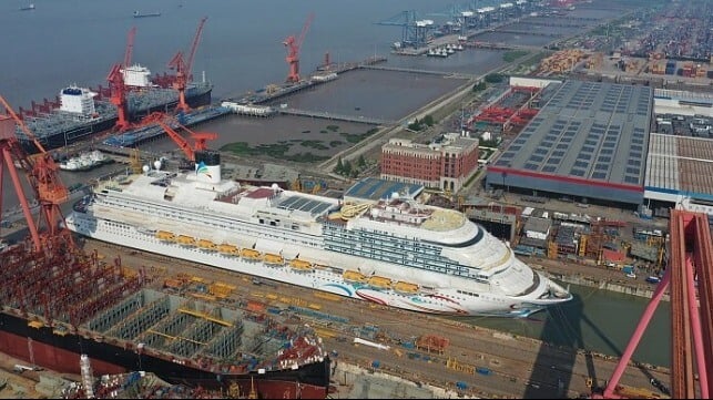 Chinese cruise ship prepares for float out