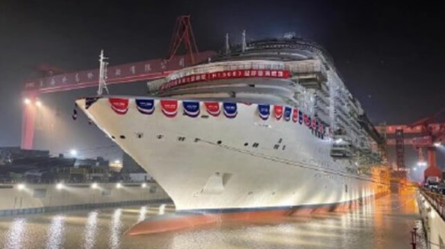 China Floats 1st Massive Domestically Designed Cruise Ship