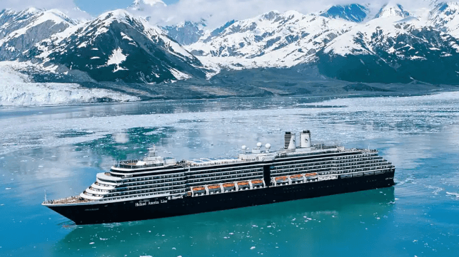 Holland America Line cruise ship in Glacier Bay