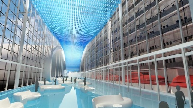 NCL PortMiami interior courtesy of Bermello Ajamil & Partners