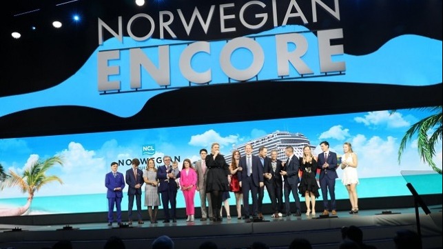 Image result for norwegian encore christening"