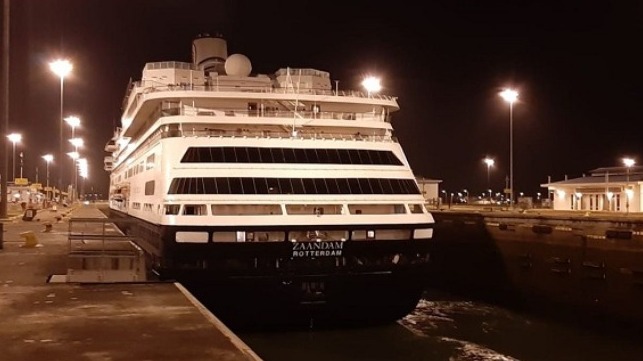 Zaandam transiting the Panama Canal