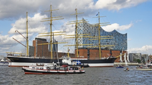 historic sailing cargo ship restored in Hamburg