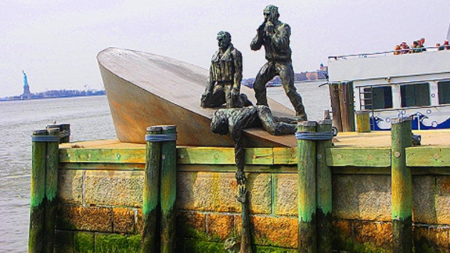 American Merchant Mariners Memorial in Battery Park, New York City. Bronze sculpture by Marisol Escobar.