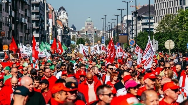 union strike in Belgium