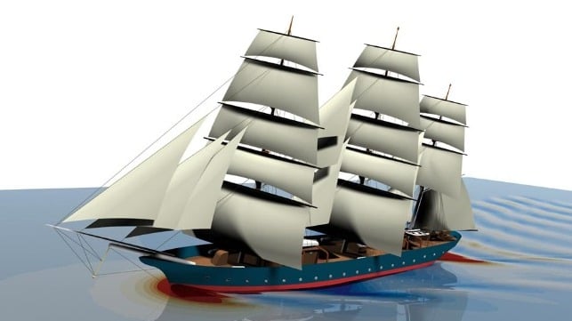sail-powered cargo ship