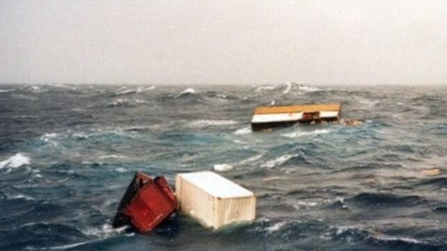 containers in ocean