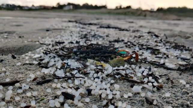 plastic pollution on beach