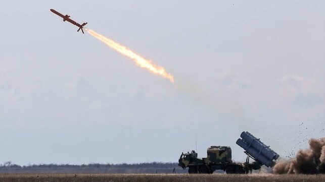 Ukrainian forces test-fire a Neptune cruise missile, 2019 (Gov't of Ukraine)