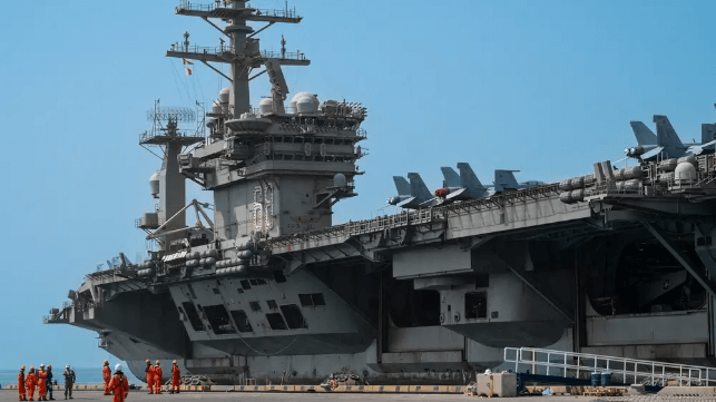 USS Nimitz at Bahrain, August 10 (USN)