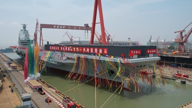China domestically built aircraft carrier