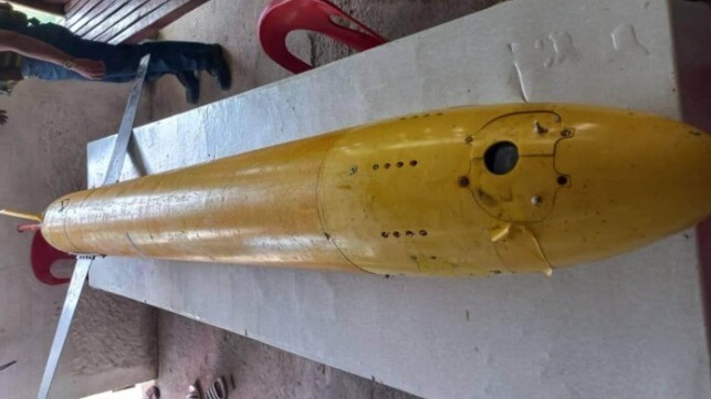 Suspected Chinese sea glider drone recovered in Masbate, 2024 (Philippine National Police)