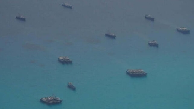Chinese fishing vessels at Iroquois Reef, Sept. 2023 (Armed Forces of the Philippines)