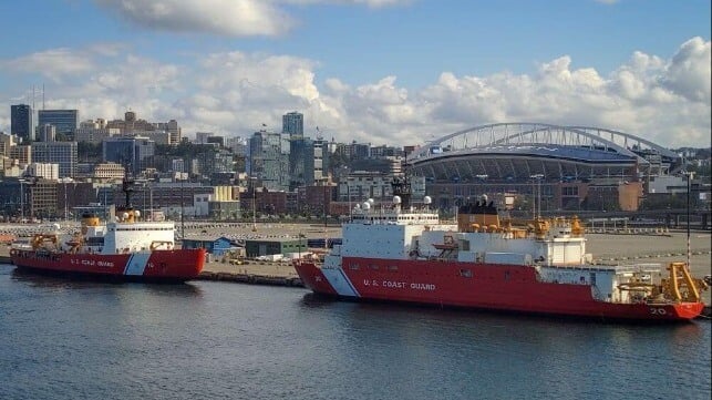 Icebreakers USCGC Healy and Polar Star at Terminal 46, Seattle, 2024 (USCG)