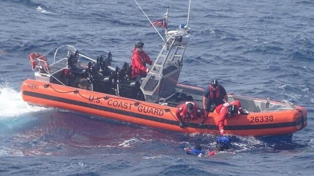 U.S. Coast Guard rescue in progress in Florida Strait