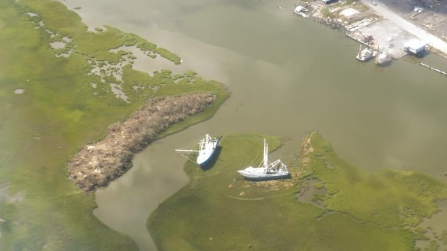 fishing aground 