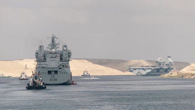UK warships in Suez Canal