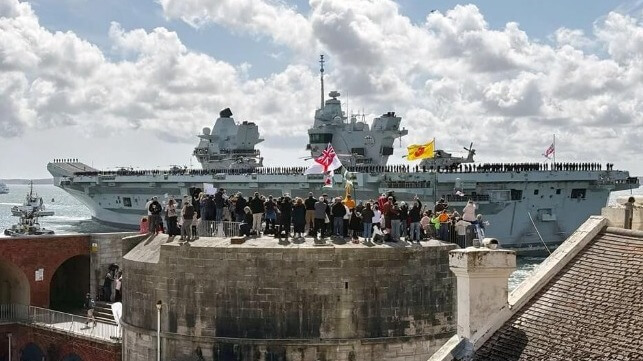 HMS Prince of Wales departs Portsmouth (Royal Navy)