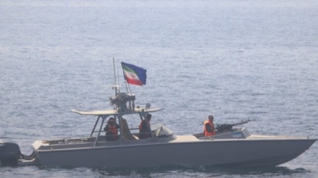 Iranian fast boat approach US Navy vessels